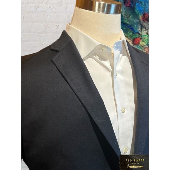 Ted Baker Mens 42L Dark Ink Navy Blue Casual Blazer Sport Coat Jacket - Picture 5 of 15